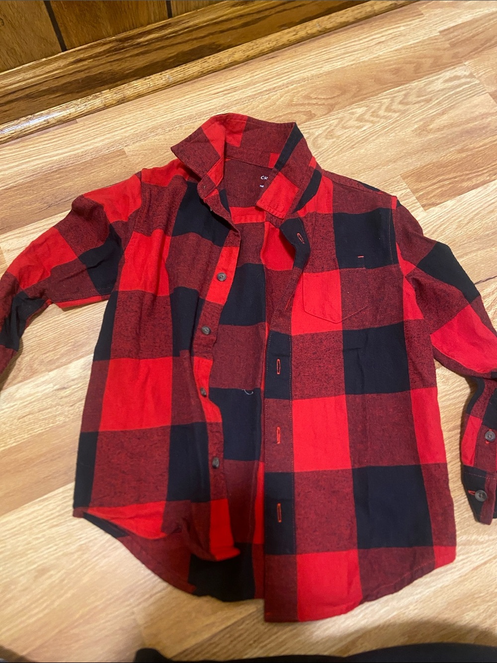 Falls Creek Red and Black Buffalo Plaid Kids Button-Down Shirt